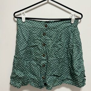 ✨NWT✨ ASOS Green Polka Dot Button-Up Skirt